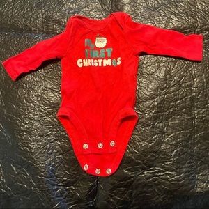 My first Christmas onesie. Newborn